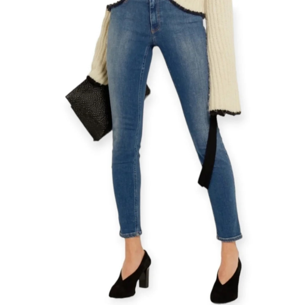 Acne Studios Skin 5 Skinny Jeans Dark Vintage Wash Blue Ankle Length Size 26